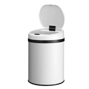 B-Ware Runder Mülleimer Abfalleimer mit Sensor 30L Hygienisch Weiß für Küche und Bad