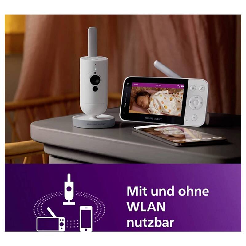 Philips Avent Babyphone Babymonitor SCD953/26 mit Gegensprechfunktion und - 8720689039536