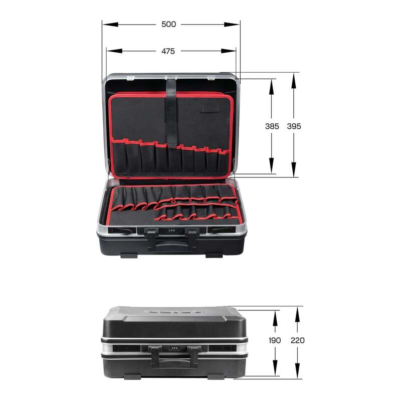STIER Werkzeugkoffer Werkzeugbox Set schwarz ABS Kunststoff 475x385x190mm leer - 4251709645962