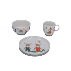 B-Ware Sterntaler Geschirrset Kinderset Porzellan Teller Schale Tasse Emmi Garden 3-tlg