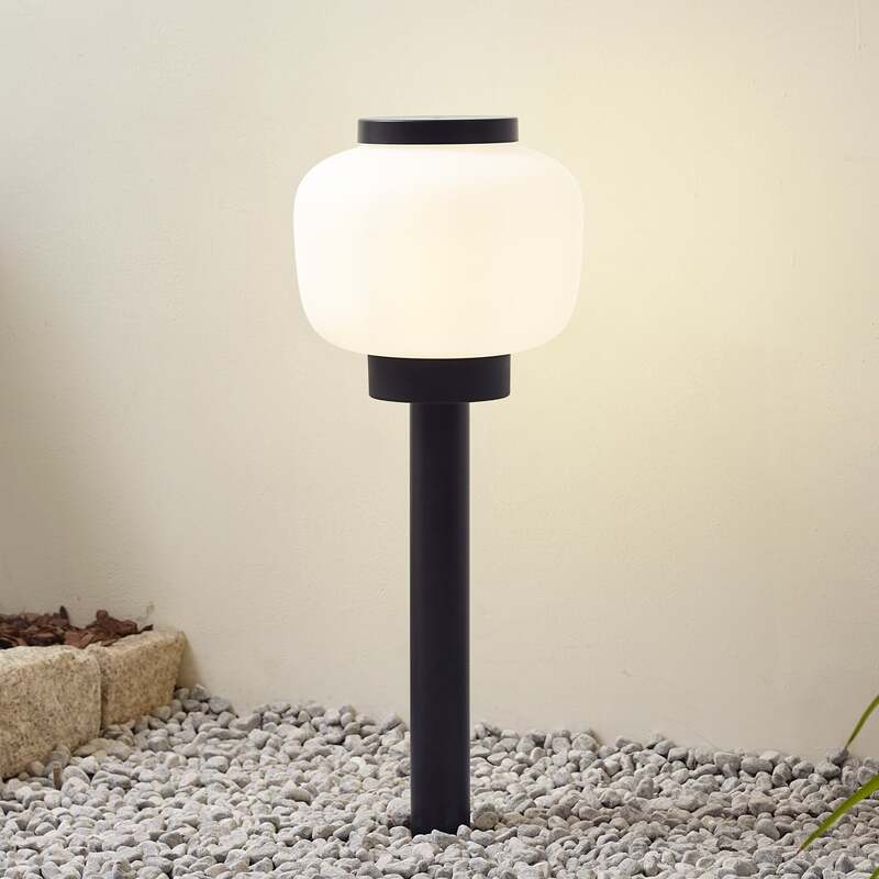 Lindby Sockelleuchte Außenleuchte Gartenleuchte Orfeas schwarz weiß 2 STÜCK - 4251911786019