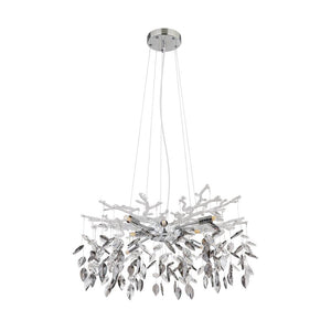 B-Ware Globo Kronleuchter Danna Deckenleuchte chromfarben/rauchgrau/klar Ø61cm Lampe G9