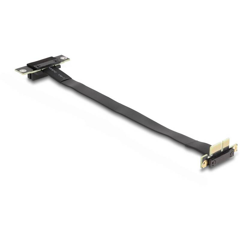 Delock PCIe Riser Kabel Anschlusskabel 0,3m Schwarz PCI-Express flexibel 88042 - 4043619880423