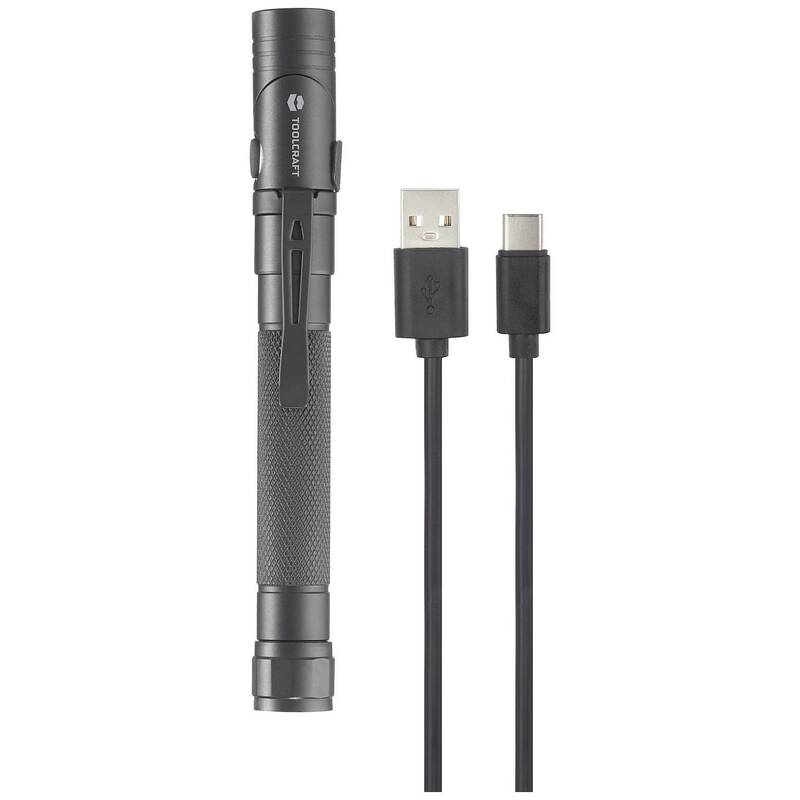 Toolcraft Taschenlampe SMD LED 2-in-1 mit Stroboskopmodus USB-C Gürtelclip - 4064161223551