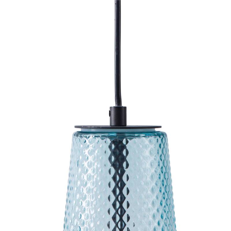 Lindby Pendant Light Drakar, 1-bulb, Light Blue, Glass, Ø 25 Cm - 4251911778168
