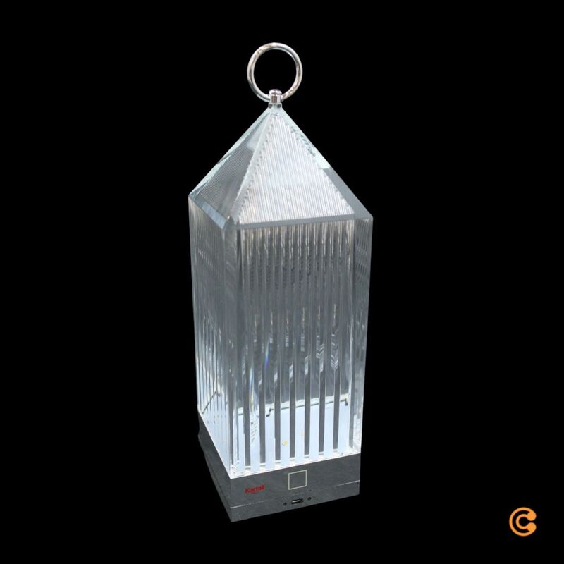 Kartell Tischlampe Lantern LED Leuchte dimmbar recycelt transparent IP54 31cm - 8058967362268
