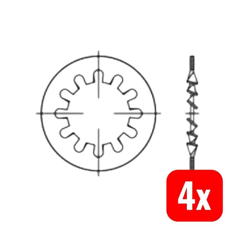 Toolcraft Zahnscheibe Federstahl DIN 6797 Innen-Ø 23mm 100 Stück Scheiben - 4053199221325