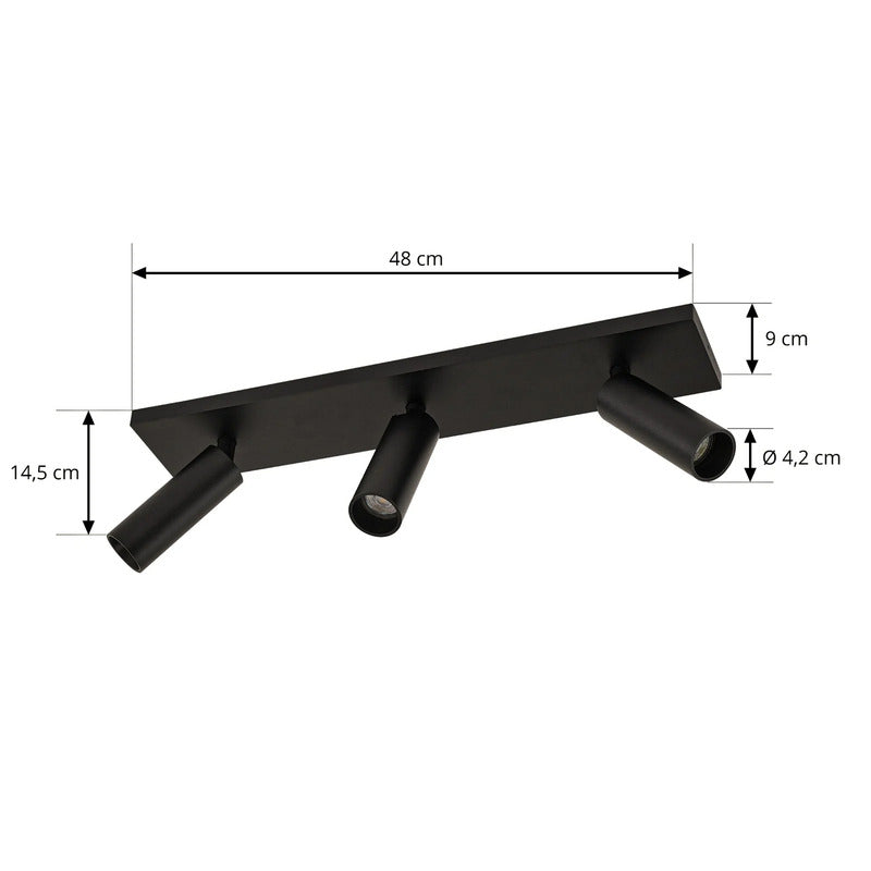 Arcchio Deckenstrahler Brinja Slim LED Strahler dimmbar schwarz 3-flg GU10 MR11 - 4255830901591