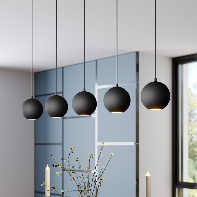Euluna Pendelleuchte Midnight Deckenlampe Hängeleuchte 5-flammig GU10 Schwarz449 - 5902349227214