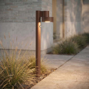 B-Ware Lucande Wegeleuchte Elune LED Gartenlampe mit Bewegungsmelder braun 77cm IP44