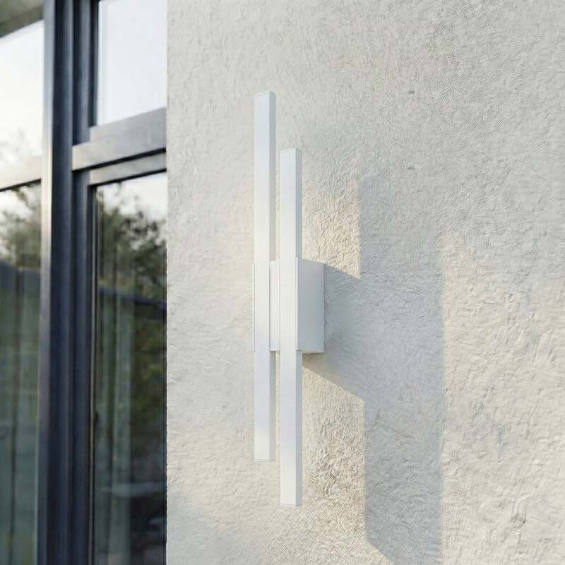 Lindby Außenwandleuchte Sakari LED Gartenlampe Wandleuchte weiß Aluminium 59cm - 4255830907531