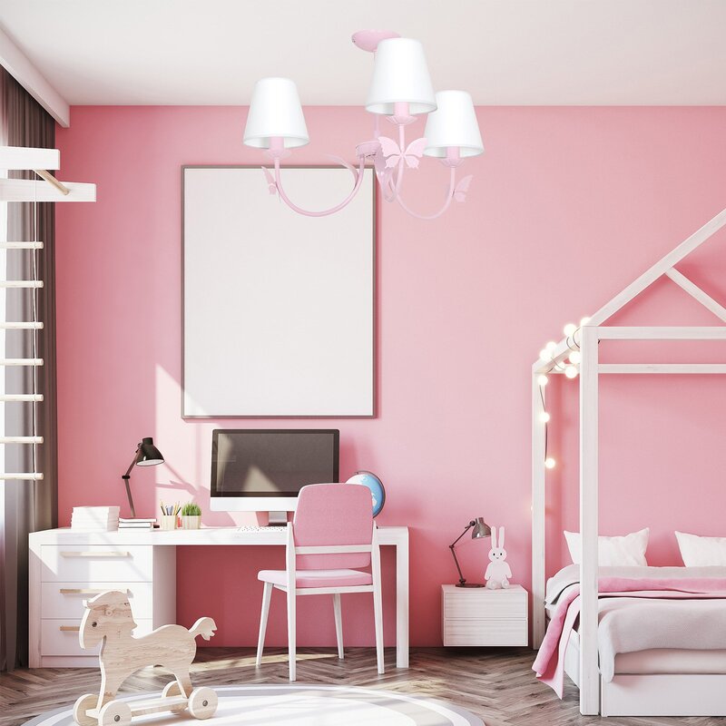 Eko-Light Kronleuchter Lampe Alice Deckenleuchte Hängeleuchte pink 3-flg - 5902693746577