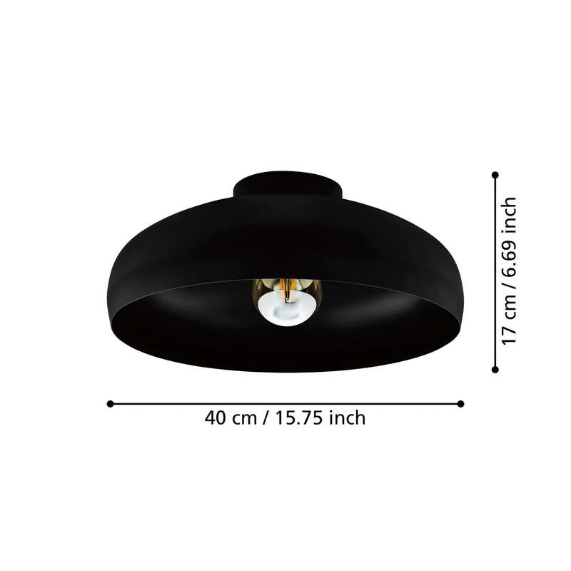 Eglo Deckenleuchte Lampe Mogano LED Leuchte dimmbar schwarz Ø40cm 17cm hoch - 9002759436377
