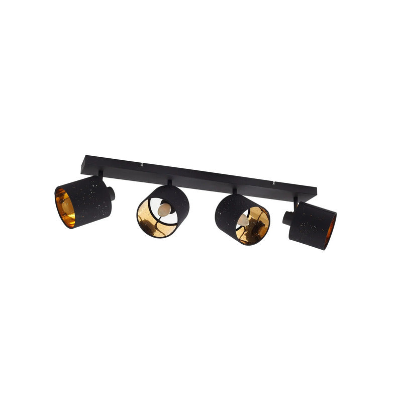 Lindby Deckenleuchte Vasilia 4-flammig LED Lampe dimmbar schwarz gold 70x12cm - 4251911791365
