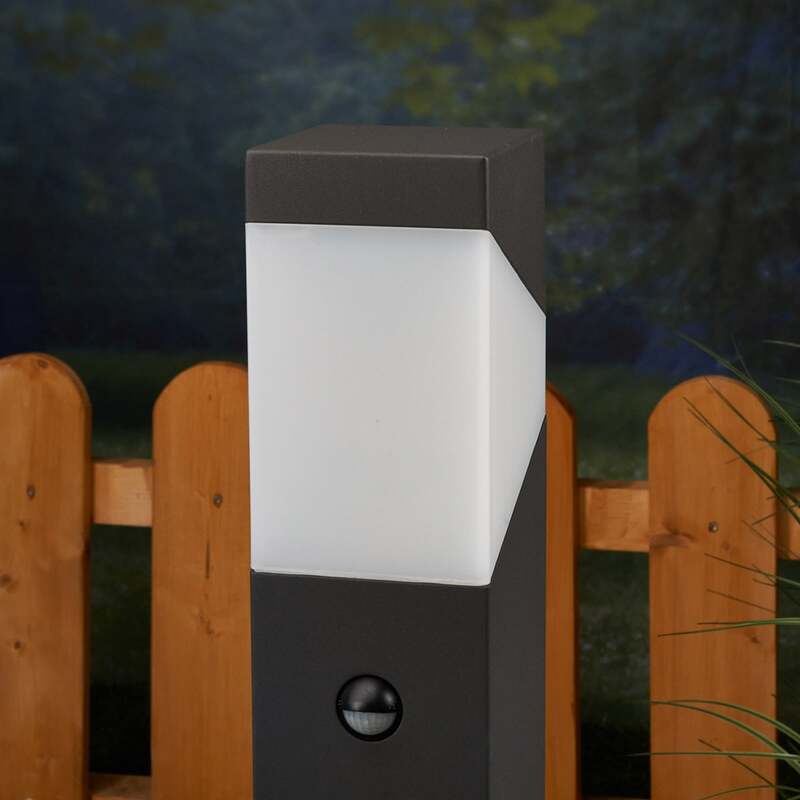 Lucande Sockelleuchte Kiran LED Außenlampe mit Bewegungsmelder grau 60 cm IP44 - 6291105706216