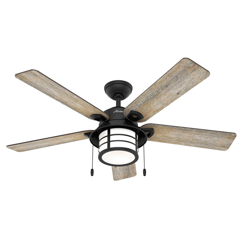 Hunter Deckenventilator Santorini Ventilator mit Licht Holz schwarz bis 30m² - 0049694506481