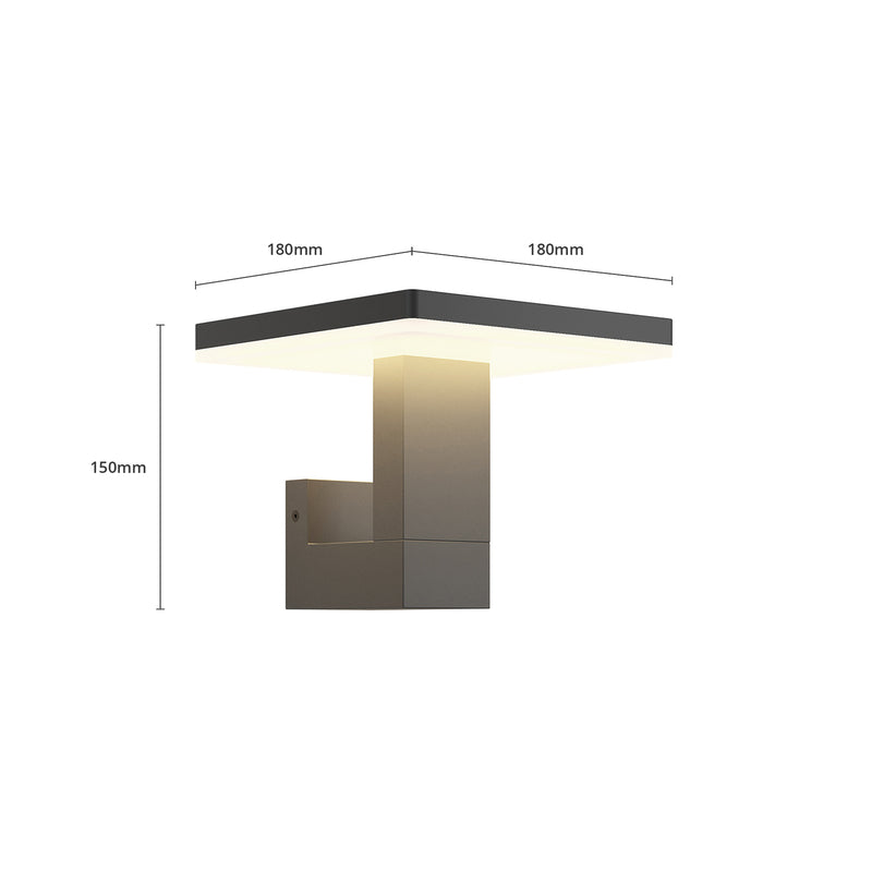 Lucande Außenwandleuchte Olesia LED Gartenlampe anthrazit IP54 15x18cm 660lm - 4251096544282