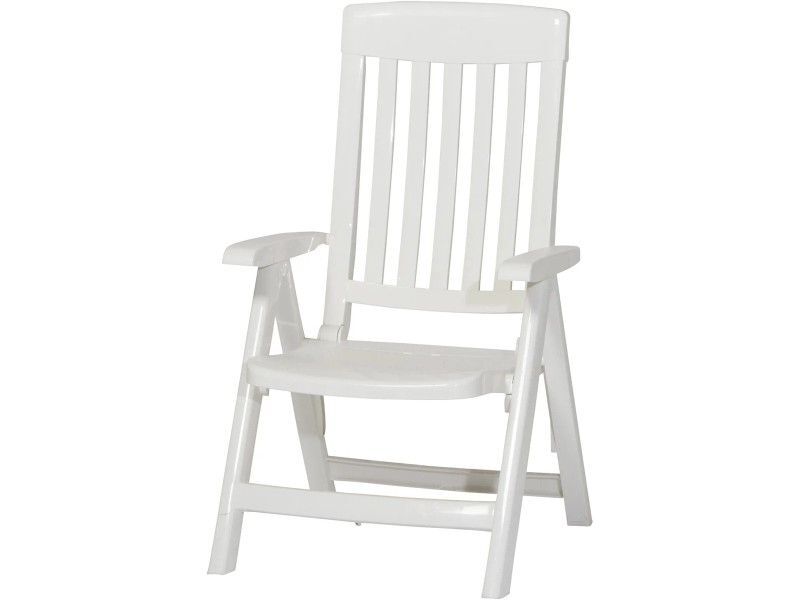 Sieger Klappsessel Palma Gartenstuhl Relaxsessel 4-fach verstellbar weiß - 4003348988142