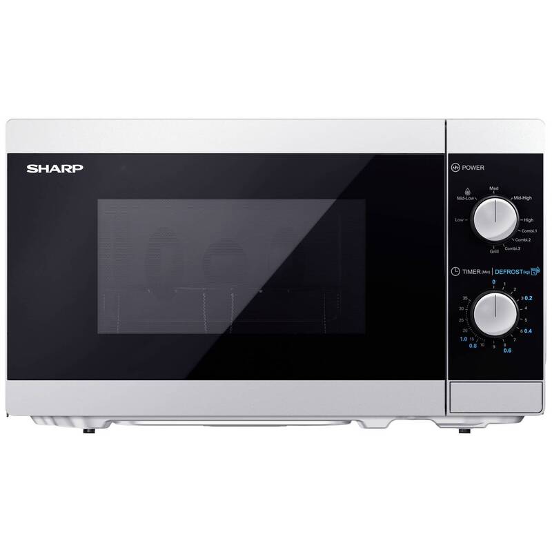 Sharp Mikrowelle Schwarz Silber 800 W 230 V 20 l Drehteller und Grillgestell - 4974019966496