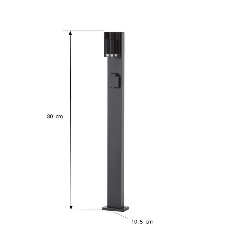 Lindby Wegeleuchte Enerio Gartenleuchte LED Pollerleuchte schwarz 80cm IP44 - 4255830909207