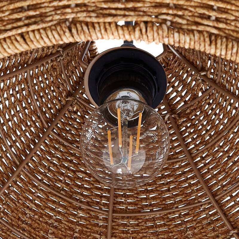 Lucande Außenstehleuchte Gartenlampe Taniola Rattanleuchte beige 195cm IP44 - 4251911798746