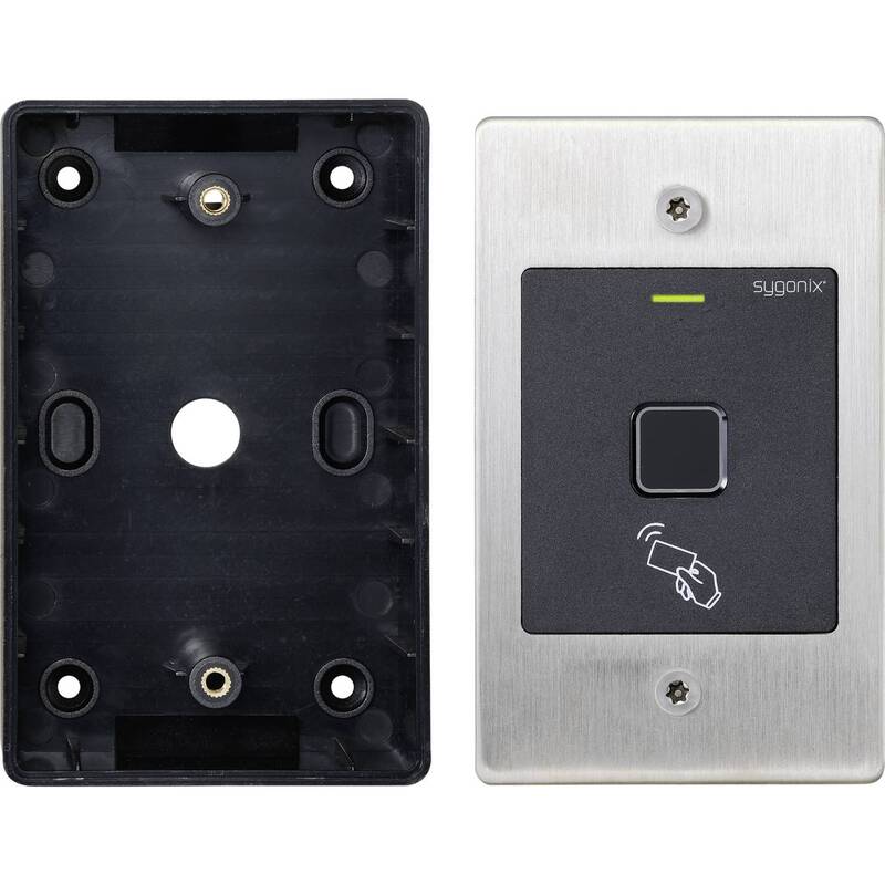 Sygonix Fingerprint RFID Zugangssystem Unterputz IP66 12V 203g schwarz 70x115mm - 4064161183985
