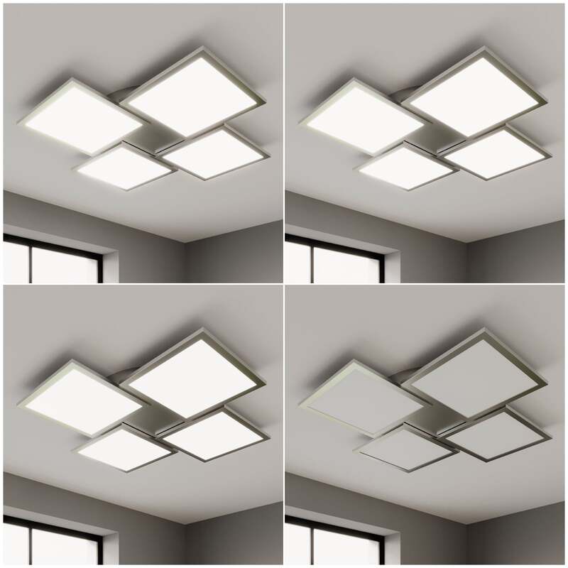 Lucande Deckenlampe Ilira LED dimmbar 4-flg silber CCT Nachtlichtfunktion - 4251096561586