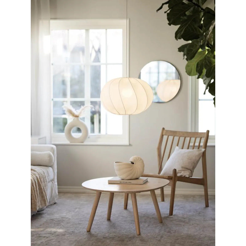 Olivia Takskärm Hängeleuchte Ø50cm Jersey Leuchte Lampe weiß für Wohnräume - 7330976139682
