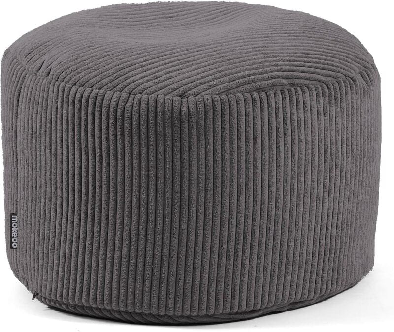 mokebo Pouf Hocker Sitzhocker Der Faule Lenz Bodenkissen anthrazit Cord 30x50 cm - 4260669189560