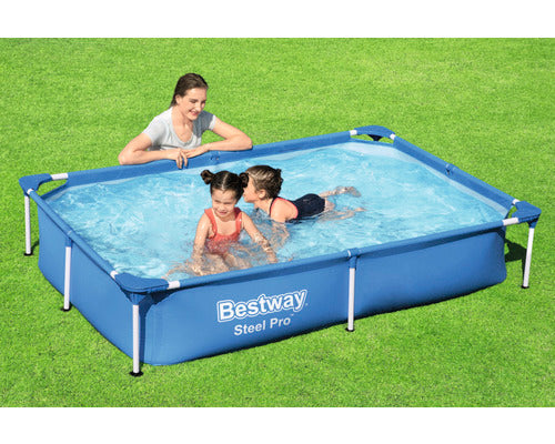 Bestway Aufstellpool Framepool Steel Pro 221x150cm Gartenpool blau 1200l - 4306517616199