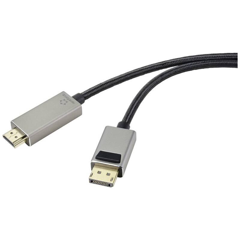 Renkforce Verbindungskabel Kabel DisplayPort HDMI Stecker Monitor TV Schwarz 2m - 4064161200422
