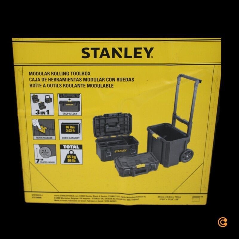 Stanley Trolley-Koffer Werkzeugbox unbestückt 80l anthrazit 400x506x740mm - 3253561833199