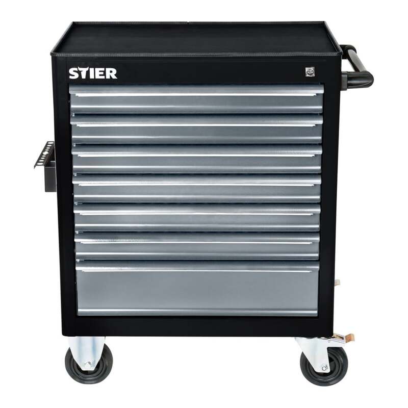 STIER Werkstattwagen BLACK-Edition 7 Schubladen Werkzeugwagen leer schwarz - 4260439003560