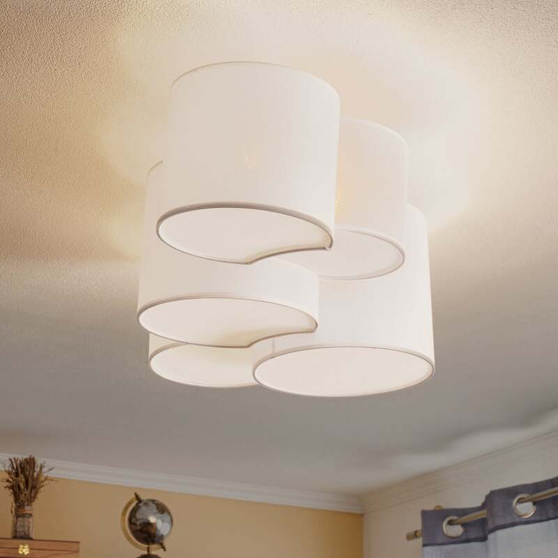 TK Lighting Deckenleuchte Mona 5-flammig LED Lampe Leuchte dimmbar weiß 83x48cm - 5901780534431