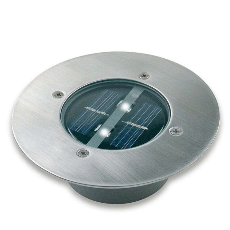 Smartwares Solar-LED-Bodeneinbaustrahler Lugo Gartenleuchte Edelstahl IP44 14cm - 8711387093746