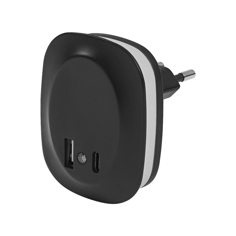 OSRAM Steckdose Nachtlicht LUNETTA EDGE LED Sensor schwarz für Schlafzimmer - 4099854532078