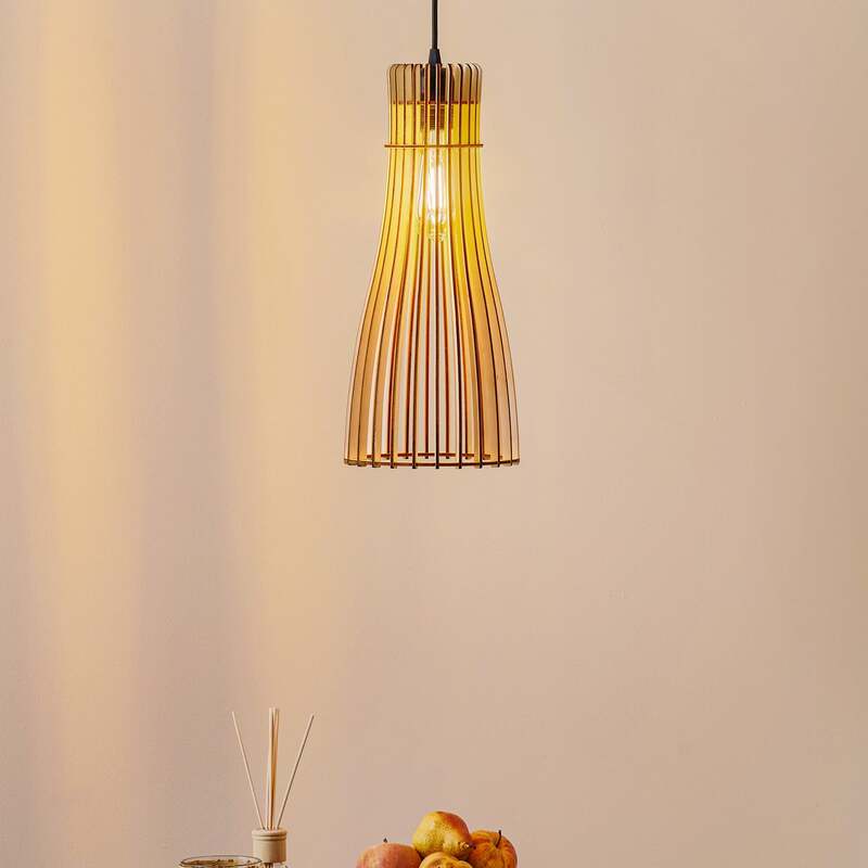 Hängeleuchte Bottle einflammig LED Pendelleuchte dimmbar schwarz Holz Stahl 41cm - 5907623620224