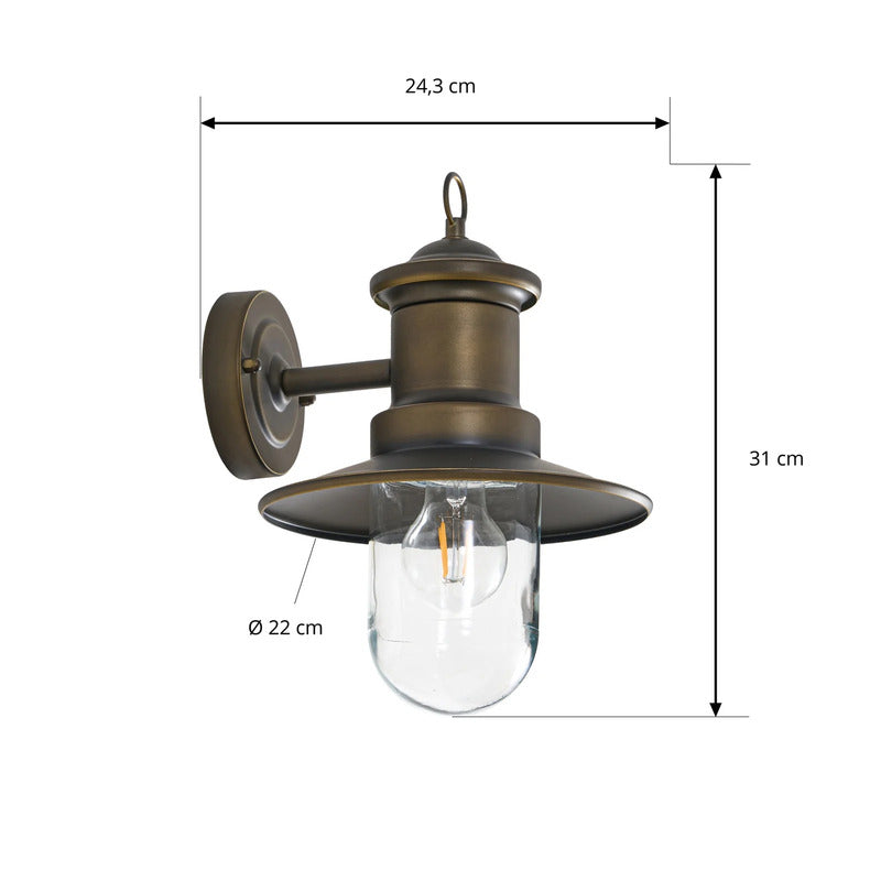 Lindby Wandleuchte Eloretta LED Außenwandleuchte Lampe dimmbar messing antik - 4255830909047
