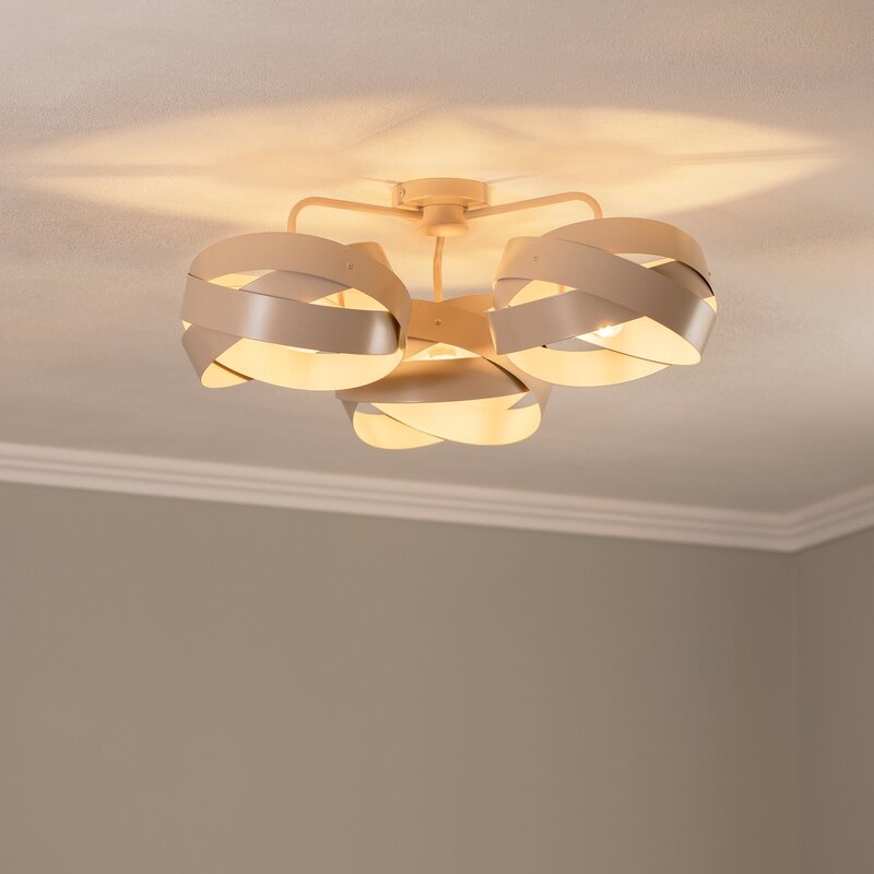 Euluna Deckenleuchte Lampe Tornado Deckenbeleuchtung beige 3-flammig Metall - 4251911787085