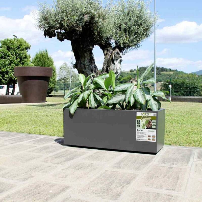 Euro3plast Pflanzkasten Hochbeet Kebe 100cm Kunststoff anthrazit Blumenbeet Beet - 8000072153804