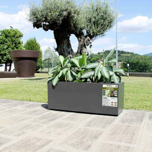 Euro3plast Pflanzkasten Hochbeet Kebe 100cm Kunststoff anthrazit Blumenbeet Beet