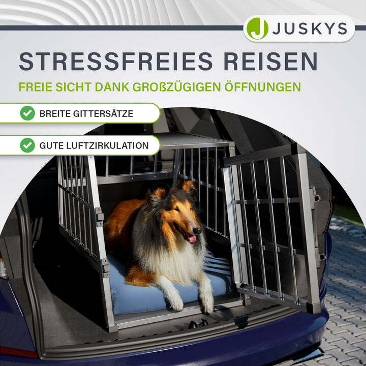 Hundebox Auto Hundetransportbox Aluminium für kleine bis mittlere Hunde - 4260304765609