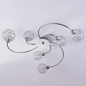 B-Ware Lindby Deckenleuchte Deckenlampe Tyron Glas Metall chrom 65 cm LED