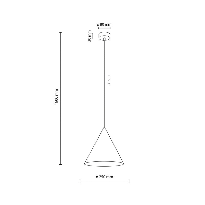 TK Lighting Hängeleuchte Cono 1-flammig LED Pendelleuchte dimmbar Stahl Ø27cm - 5906135100668