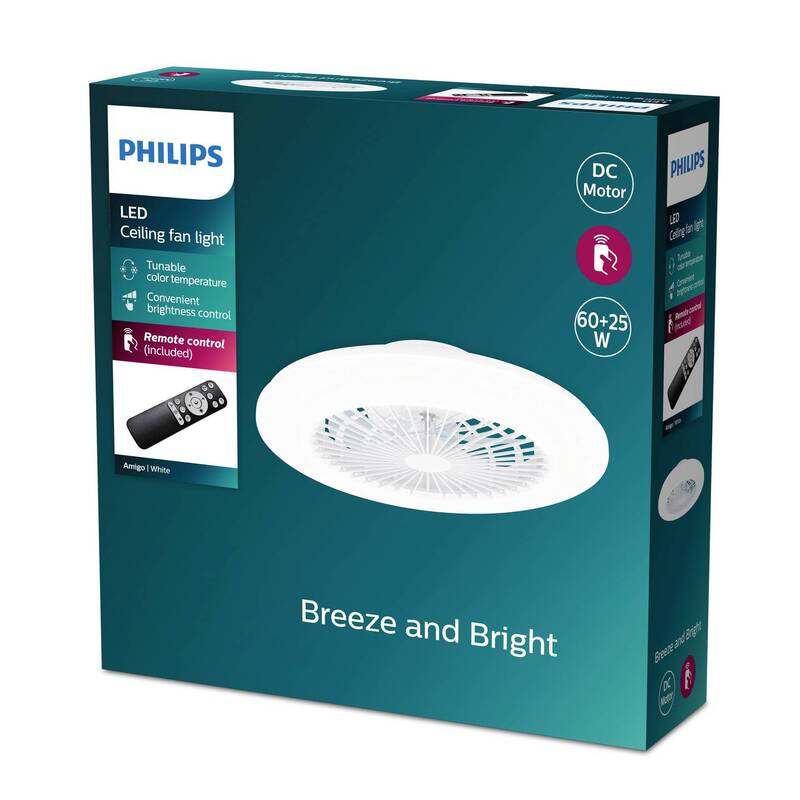 Philips Deckenventilator Amigo 25W dimmbar Glitzereffekt Ø590mm Höhe 137mm - 8720169248762