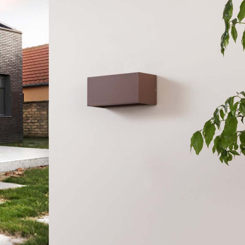 Lucande Eckige Außenwandleuchte Bente rostfarben Gartenleuchte Terrassenleuc314 - 6291105700795