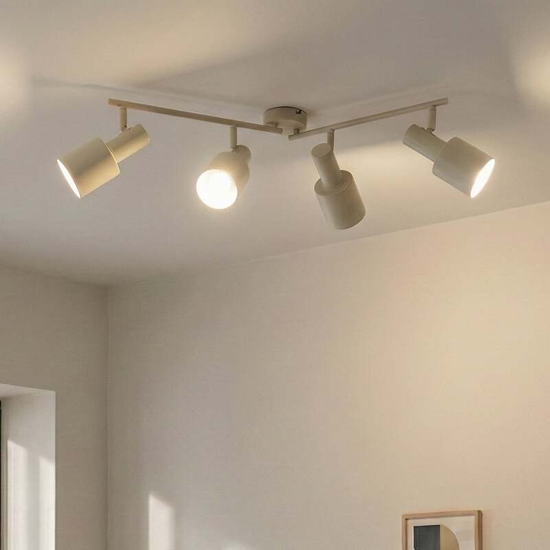 Lindby Deckenstrahler Ovelia LED Lampe 4-flammig dimmbar beige 80 cm Eisen - 4251911775136