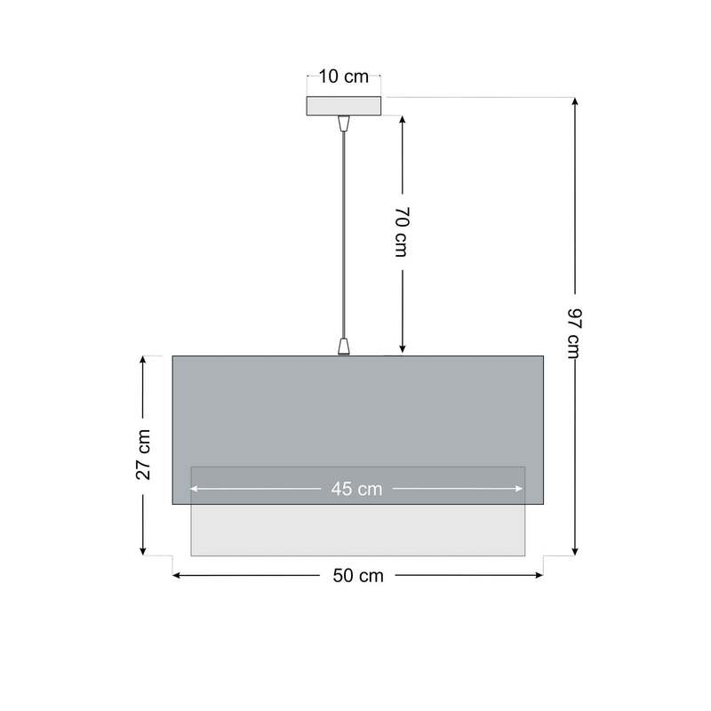 Hängeleuchte Kwadro Duo LED Pendelleuchte dimmbar schwarz beige 50x50cm Jute - 5906742034974