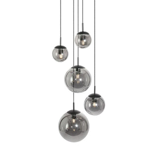 B-Ware Steinhauer Bollique Pendelleuchte Hängeleuchte Designerlampe Rauchglas schwarz