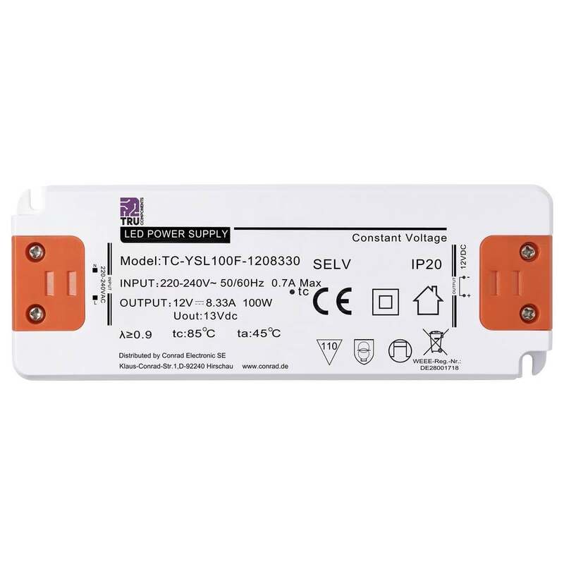TRU COMPONENTS LED Trafo Netzteil Konstantspannung Überspannung Montage - 4064161408651